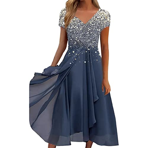 Generic Damen Kleider Spitzenkleid Chiffon...
