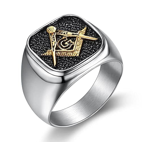 ANSonboy XBYN Ring Großer Freimaurer-Ring,...
