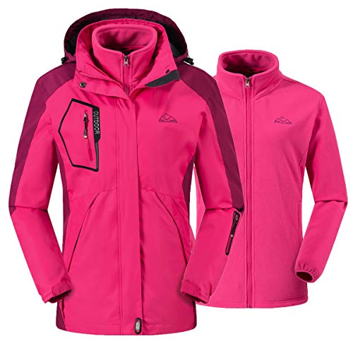 donhobo Damen Ski 3-in-1-Jacke 2 Stück Outdoor...