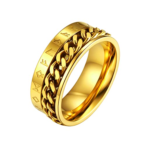 FaithHeart goldener Kette Spinnerring Retro Stil...