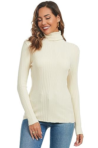 Ietaoo Damen Rollkragenpullover Strick Langarm...