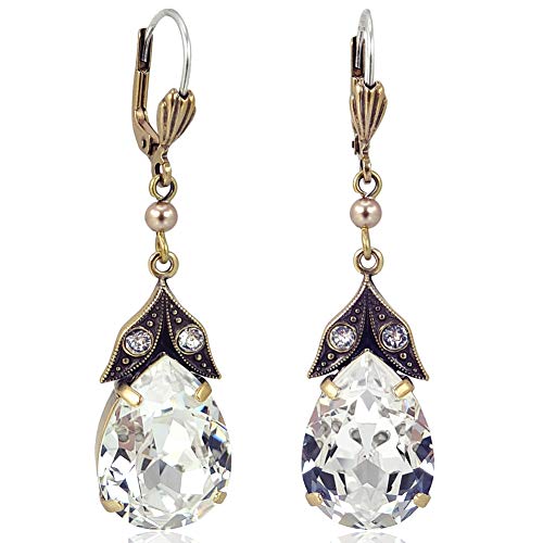 Nobel Goldene Vintage Ohrringe Große Swarovski...