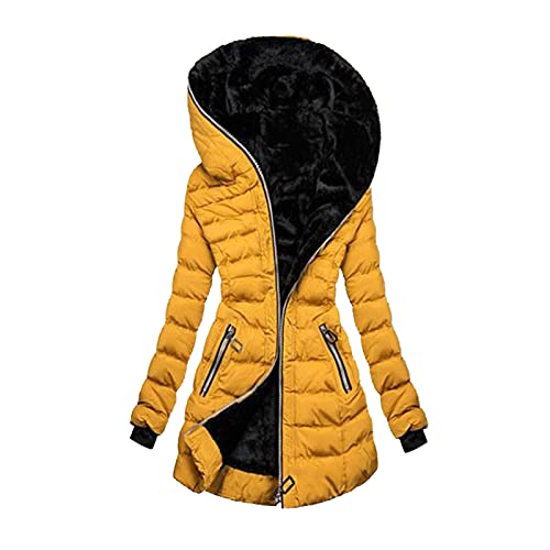 Damen Jacke Winter Teddy Wintermantel mit Kapuze...