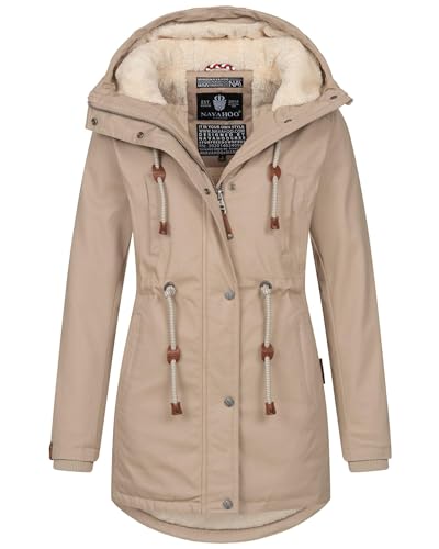 Navahoo Damen Winterjacke mit Teddyfell Winter...