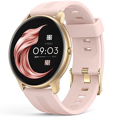 AGPTEK Smartwatch, 1,3 Zoll runde Armbanduhr mit...