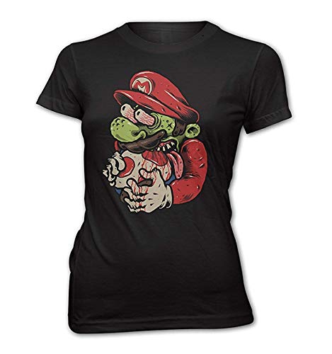 Damen T-Shirt Lady Fit Zombie Mario Mushroom Game...