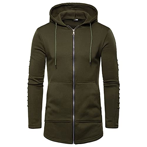 Zipper Hoodie Herren Langarm mit Tasche Kordelzug...