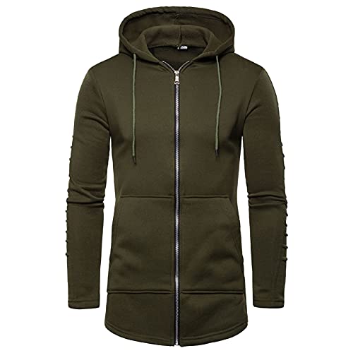 Zipper Hoodie Herren Langarm mit Tasche Kordelzug...