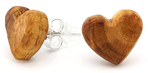 NaturSchatulle Holzschmuck Ohrringe Damen Herz...