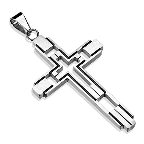 Paula & Fritz® Herren Ketten-Anhänger Kreuz 316L...