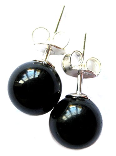 Ohrstecker Turmalin schwarz (stabilisiert) Schörl...