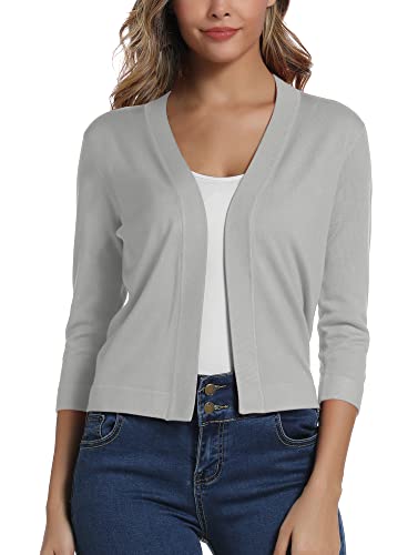 Damen 3/4 Ärmel Open Front Bolero Strickjacke...