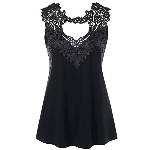 Zarupeng Frauen Spitze Crochet Tank Top, Einfarbig...