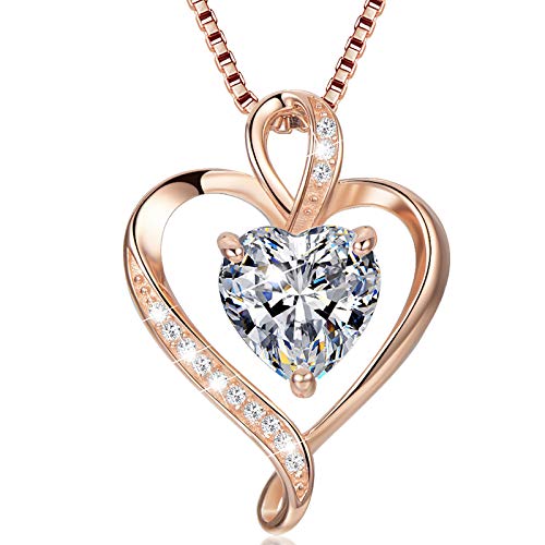 LAVUMO Herzkette 925 Silber Rosegold Gold Damen...