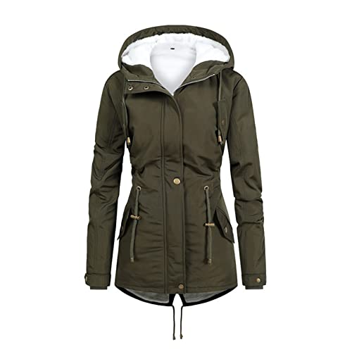 Zeiayuas Winterjacke Damen Lang Warm Gefüttert...