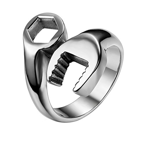 JewelryWe Schmuck Biker Edelstahl Herren-Ring,...
