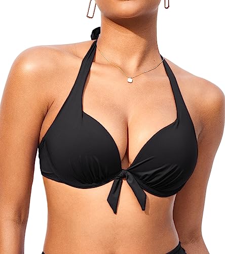 DOBREVA Damen Push Up Bikini Oberteil mit Bügel...