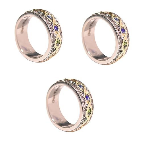 HOMSFOU Hochzeitsring 3 Stück Vintage-Schmuck...