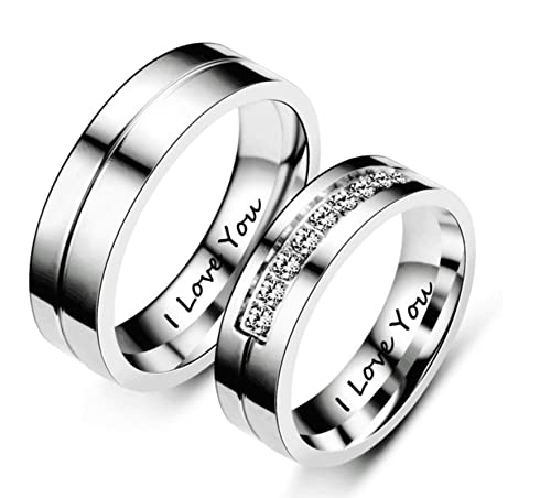 AmDxD Eheringe Verlobungsringe, 6MM Ringe Herren...
