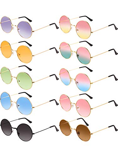 10 Paar Runde Hippie Sonnenbrille John 60's Stil...