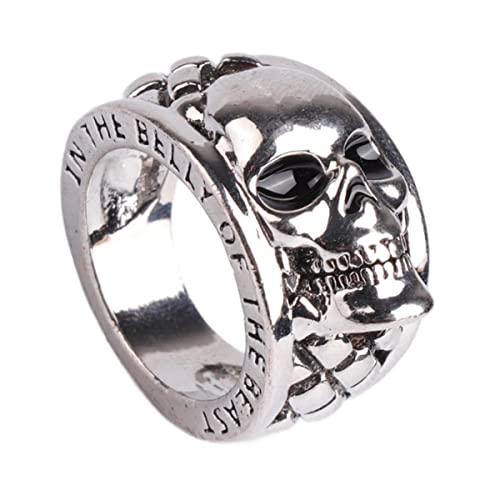 YAHOYA Hip-Hop Herren Schmuck Totenkopf Ring...