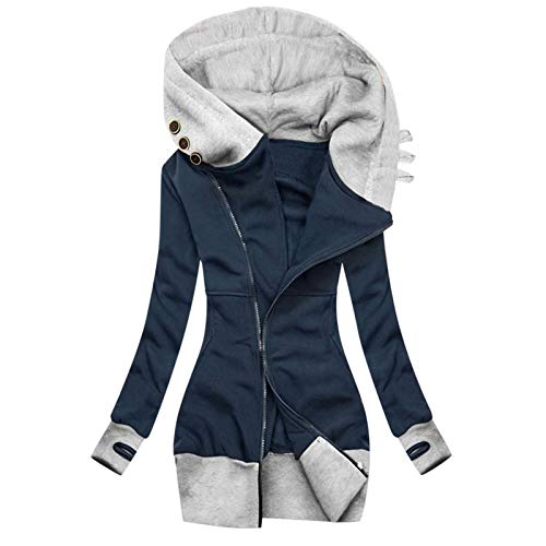 EMATOP Damen Sweatshirt Jacke Lang Warm...