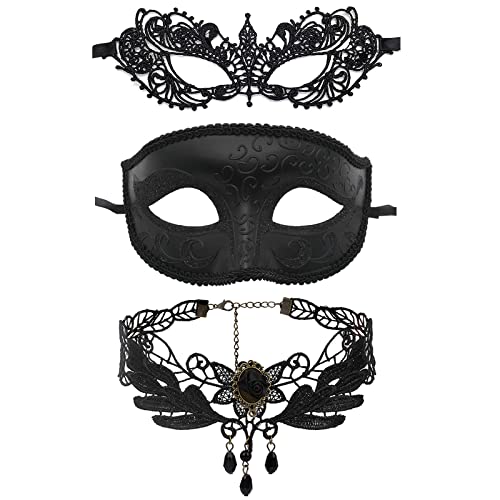 JewelryWe Schmuck 3 PCS Maske Halskette Set...