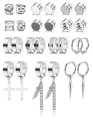 CASSIECA 13 Paare Magnet Ohrringe für Damen...