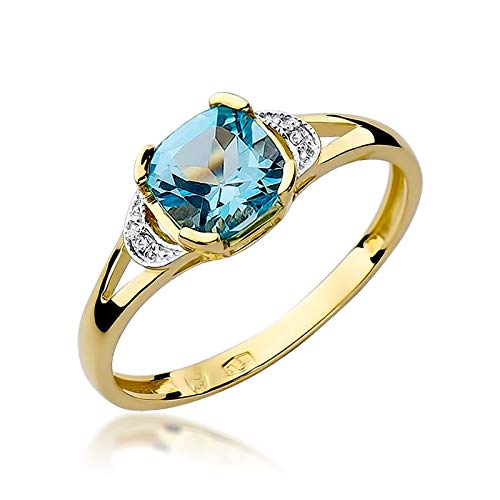 MARKO Damen-Goldring mit Topas 1,10Ct und 0,01Ct...