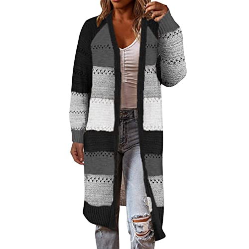 Steppweste Lang Damen,Strickjacke Mit...