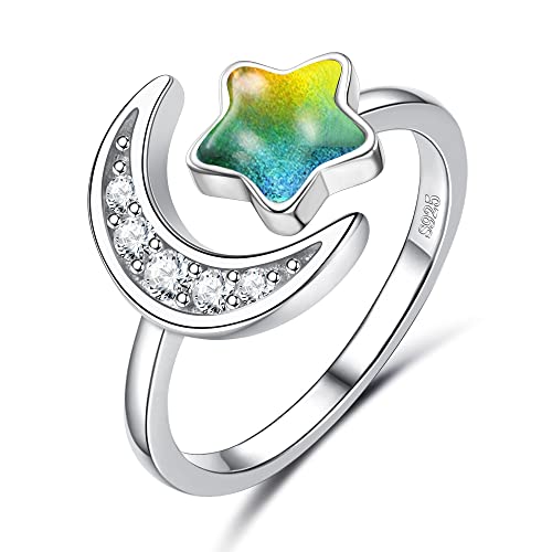 Adramata 925 Silber Ringe für Damen Einstellbare...