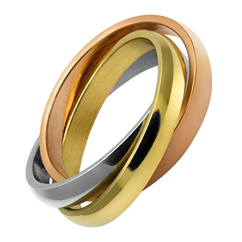 SoulCats® Ring Tricolor aus Edelstahl ineinander...