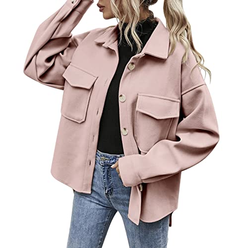 KAQQ PlüSchjacke Damen,Jacke Beige,Leinenblazer...
