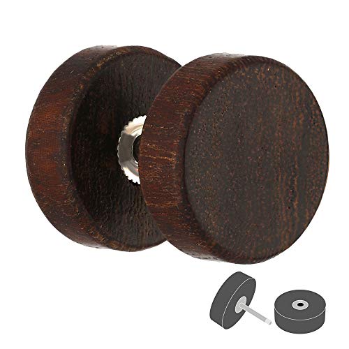 Treuheld® | Fake Plug Ohrstecker aus Holz | 1,0mm...