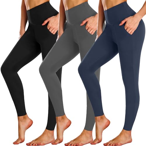 Diu Life 3 Pack Leggings Damen mit Taschen High...