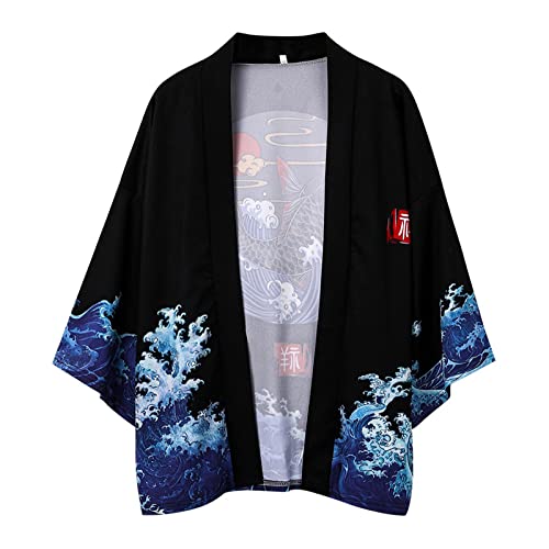 MIAOML Haori Kimono， Traditioneller Kimono,...