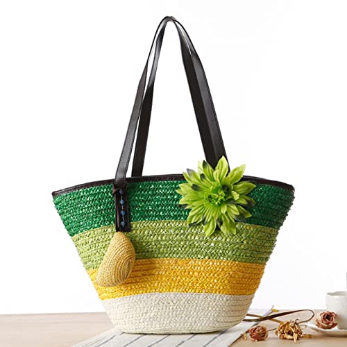 yyzlvffm Strandtasche Mode Strohtaschen Blume...