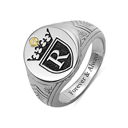 Personalisierte gravierte Buchstabe Monogram Ring...