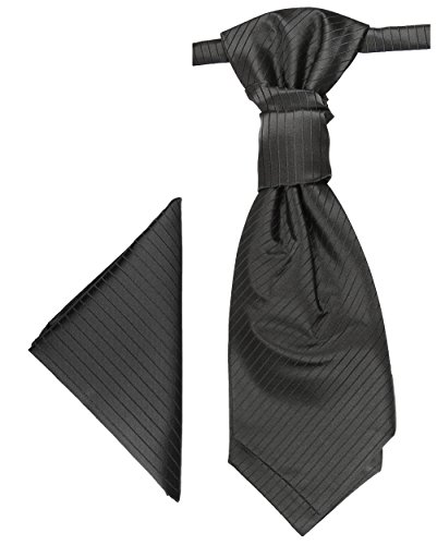 Paul Malone Plastron Set schwarz gestreift 2tlg...