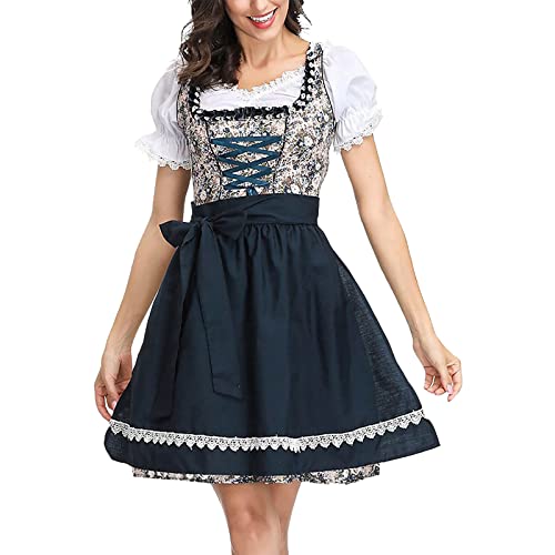Damen Dirndl 3 Teilig Trachtenkleid Midi...