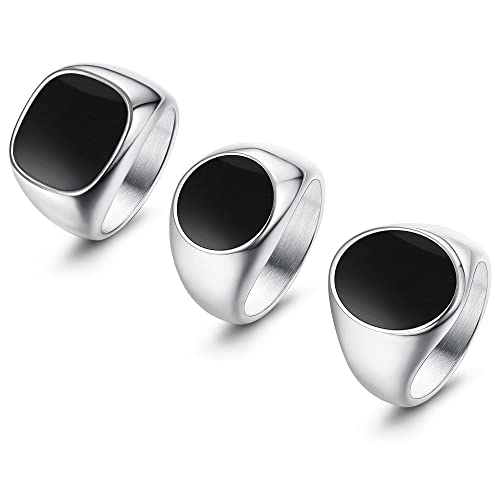 FIOROYAL 3 Stück Siegelring Herren Edelstahl...