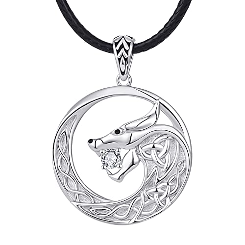 JO WISDOM Silber 925 Nordischer Wolf Anhänger...