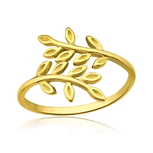 Mary & Jules Ring Gold Damen Olivier aus echtem...