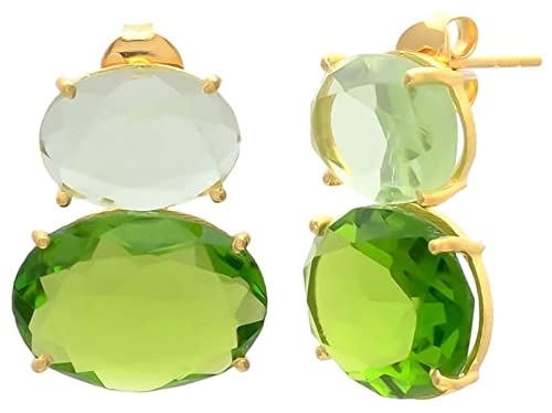 Gemshine Ohrringe mit ovalen grünen Peridoten und...