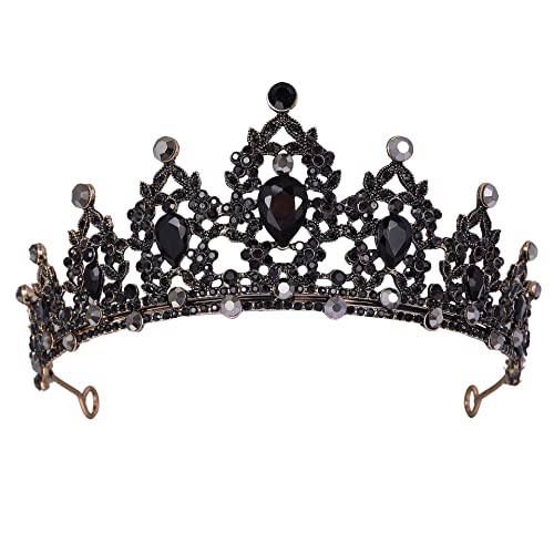 Frauen Schwarz Kristall Tiara Kronprinzessin...