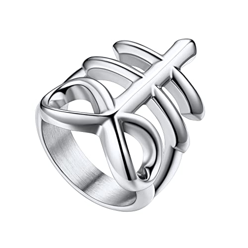U7 Herren Wikinger Ring Edelstahl Satan Leviathan...