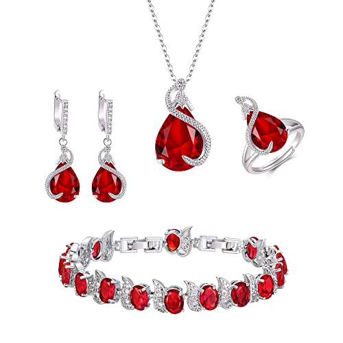 EVER FAITH 4 Stück Tropfen Cubic Zirconia Schmuck...