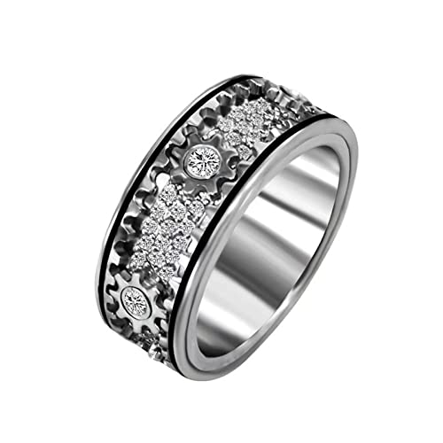 Gear Diamond Ring 925 Sterling Silber Gypsophila...