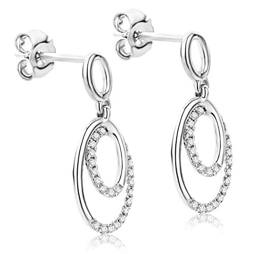 Orovi Damen Ohrringe mit Diamanten Weißgold...