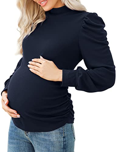 KOJOOIN Damen Umstandsshirt Langarm Umstandsbluse...